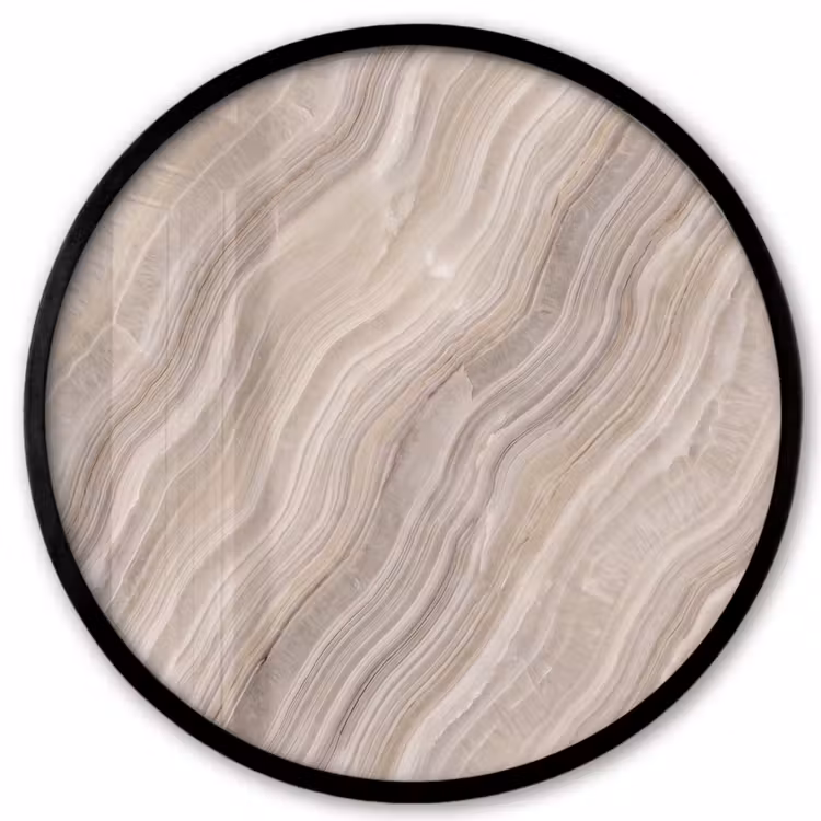 Textuur - Golvend - Abstract - Modern - Beige Fotolijst rond zonder passe partout klein -3d