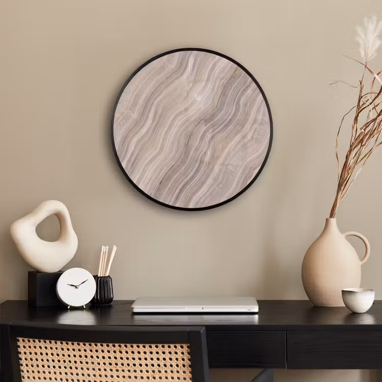 Textuur - Golvend - Abstract - Modern - Beige Fotolijst rond zonder passe partout klein -sfeer1