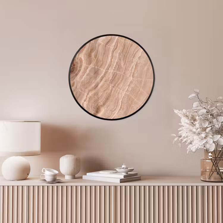 Textuur - Golvend - Abstract - Warm - Bruin Fotolijst rond zonder passe partout klein -sfeer3