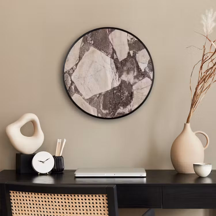 Textuur - Marmer - Abstract - Beige - Bruin Fotolijst rond zonder passe partout klein -sfeer1