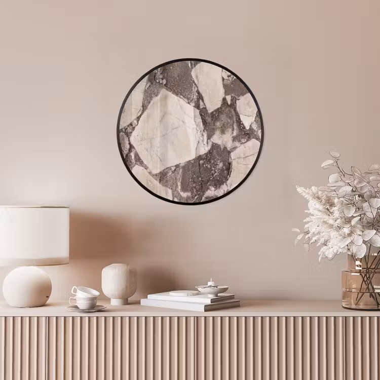 Textuur - Marmer - Abstract - Beige - Bruin Fotolijst rond zonder passe partout klein -sfeer3