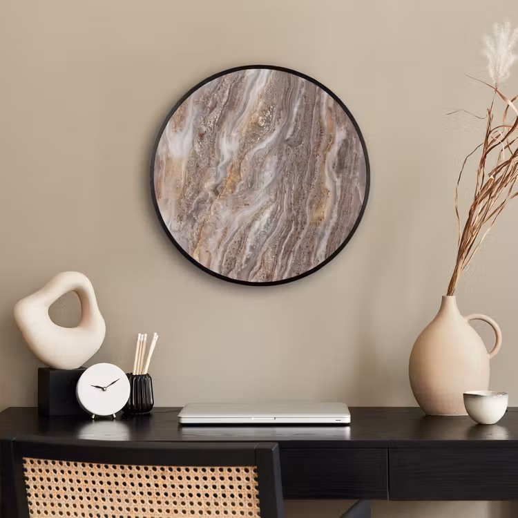 Textuur - Steen - Abstract - Beige Fotolijst rond zonder passe partout klein -sfeer1