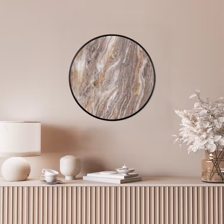 Textuur - Steen - Abstract - Beige Fotolijst rond zonder passe partout klein -sfeer3
