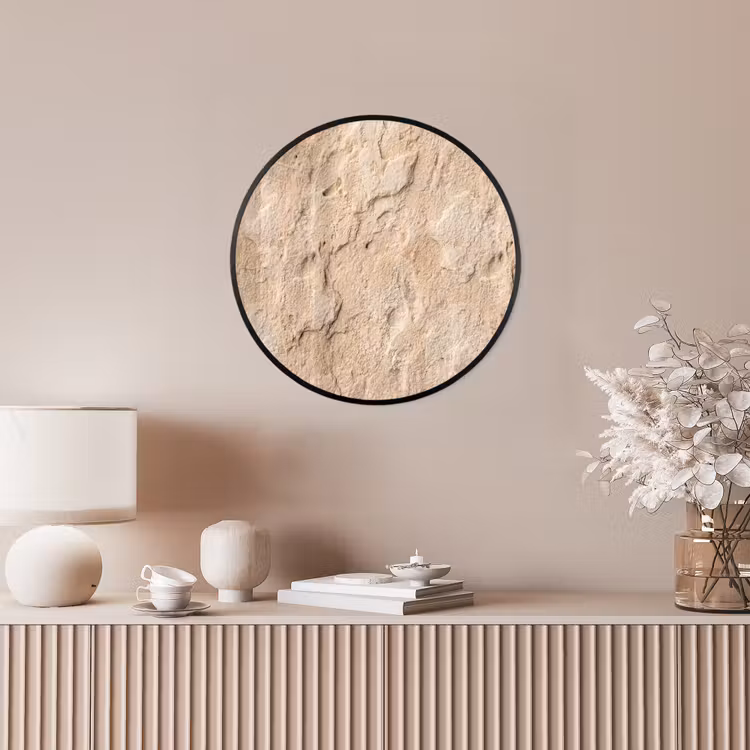 Textuur - Steen - Natuur - Beige Fotolijst rond zonder passe partout klein -sfeer3
