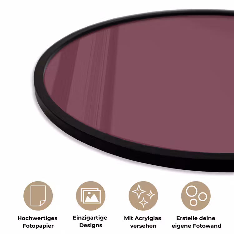 Deep - Plum - Paars Fotolijst rond zonder passe partout klein 856 -closeup_DE