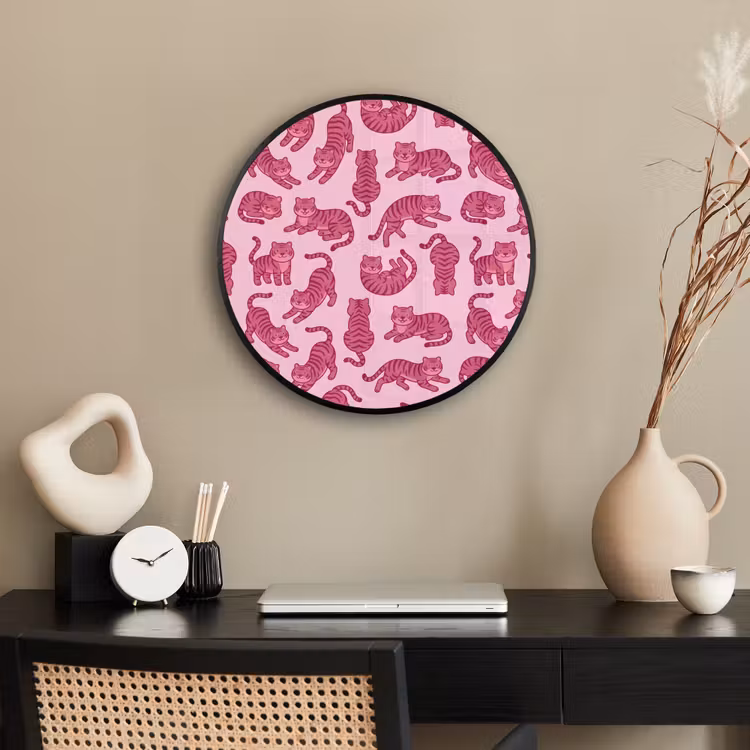 Dieren - Patroon - Roze - Speels - Cartoon Fotolijst rond zonder passe partout klein -sfeer1