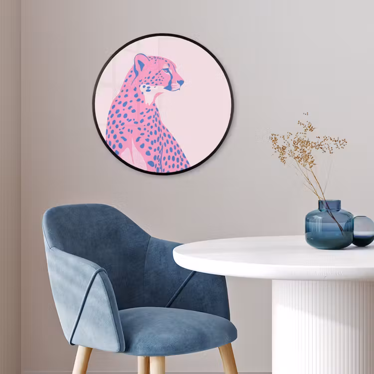 Dieren - Profiel - Abstract - Roze - Blauw Fotolijst rond zonder passe partout klein -sfeer2