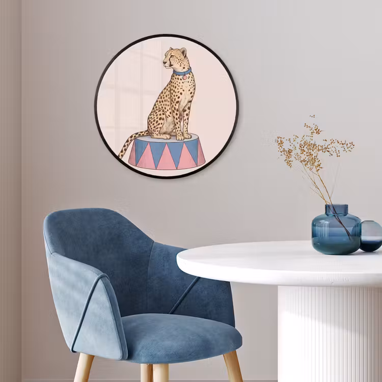 Dieren - Circus - Illustratie - Vintage - Roze Fotolijst rond zonder passe partout klein -sfeer2