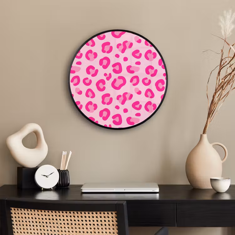 Dierenprint - Patroon - Abstract - Modern - Roze Fotolijst rond zonder passe partout klein -sfeer1