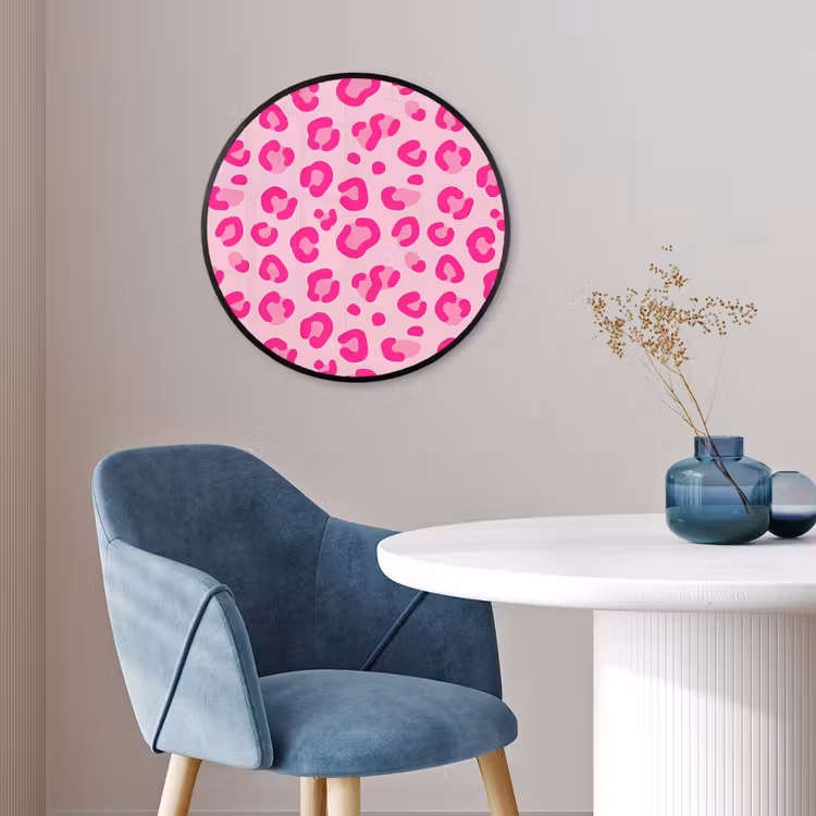 Dierenprint - Patroon - Abstract - Modern - Roze Fotolijst rond zonder passe partout klein -sfeer2