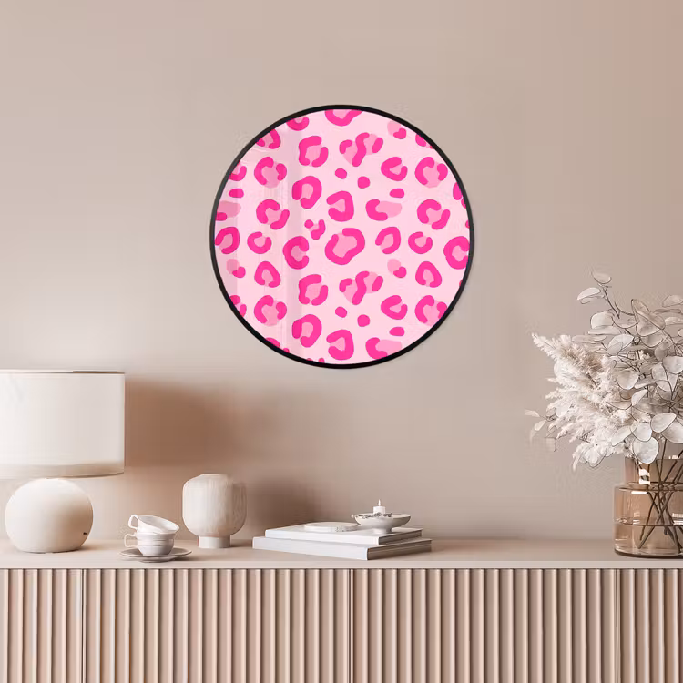 Dierenprint - Patroon - Abstract - Modern - Roze Fotolijst rond zonder passe partout klein -sfeer3