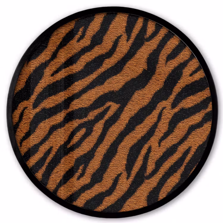 Tijger - Zwart - Vacht Fotolijst rond zonder passe partout klein 856 -3d