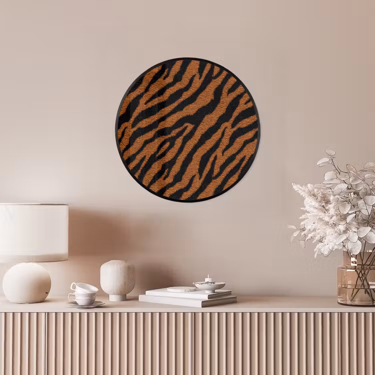 Tijger - Zwart - Vacht Fotolijst rond zonder passe partout klein 856 -sfeer3