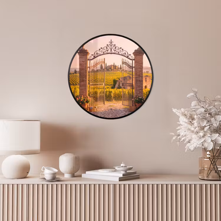 Poort - Landschap - Platteland - Zonlicht - Warm Fotolijst rond zonder passe partout klein -sfeer3