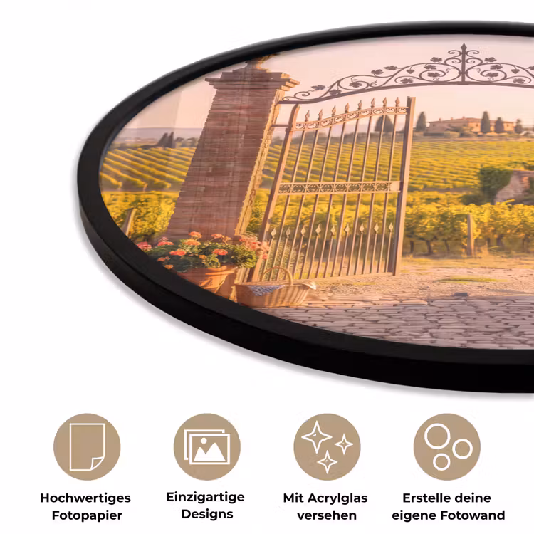 Poort - Landschap - Platteland - Zonlicht - Warm Fotolijst rond zonder passe partout klein -closeup_DE
