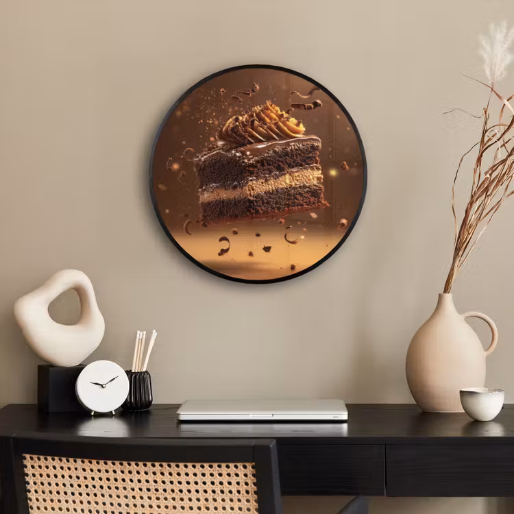 Taart - Chocolade - Eten - Brownie Fotolijst rond zonder passe partout klein -sfeer1