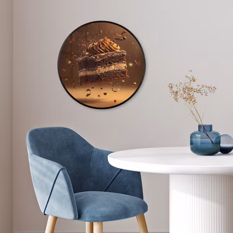 Taart - Chocolade - Eten - Brownie Fotolijst rond zonder passe partout klein -sfeer2