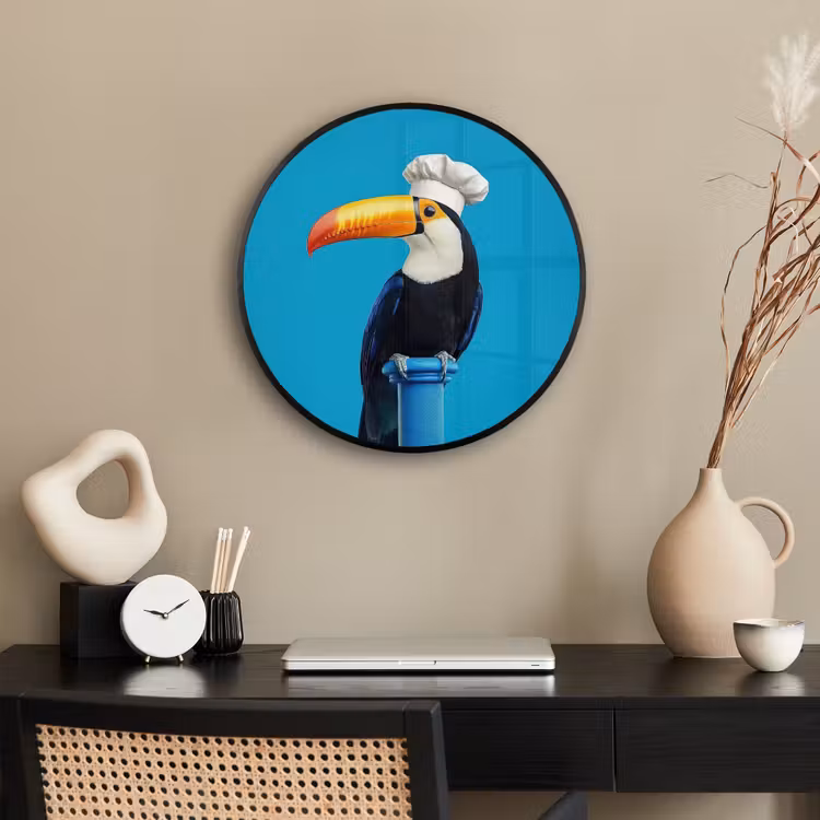 Tucan - Sokkel - Vogel - Koksmuts Fotolijst rond zonder passe partout klein -sfeer1