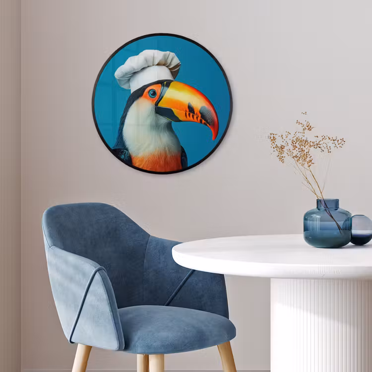 Toekan - Papegaai - Vogel - Koksmuts Fotolijst rond zonder passe partout klein -sfeer2