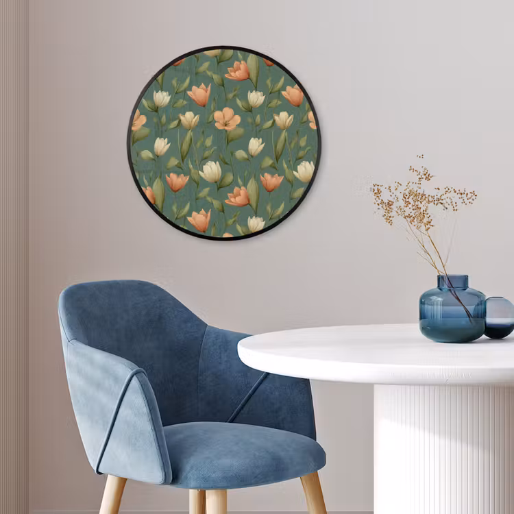 Tulpen - Botanisch - Groen Fotolijst rond zonder passe partout klein 856 -sfeer2