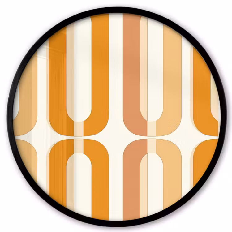 U-vorm - Retro - Oranje Fotolijst rond zonder passe partout klein 856 -3d