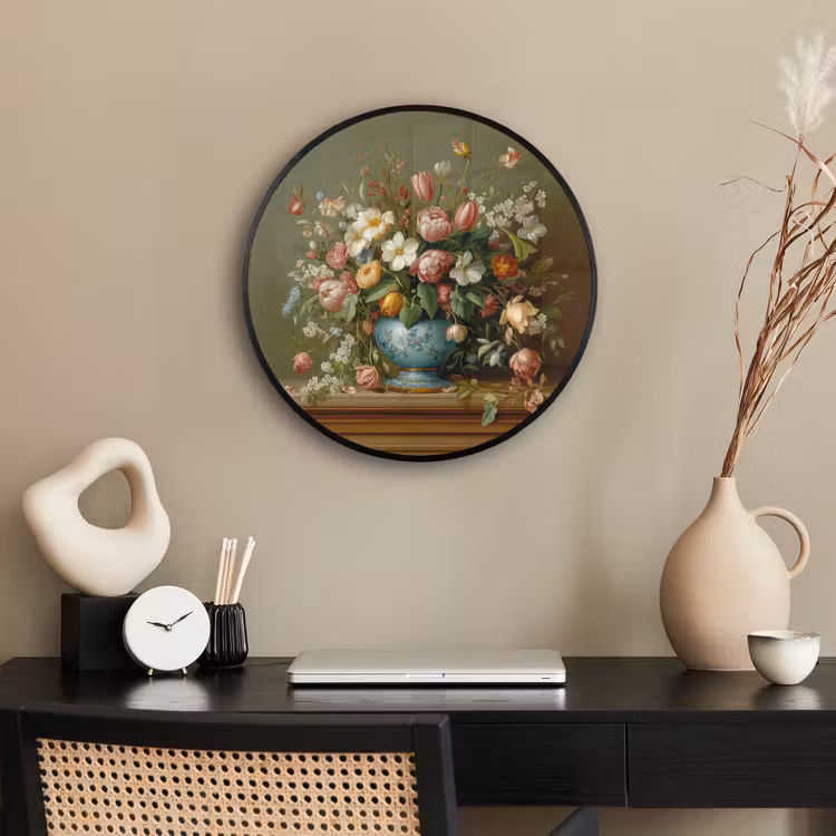 Vaas - Pastel - Kleuren - Bloemen Fotolijst rond zonder passe partout klein -sfeer1