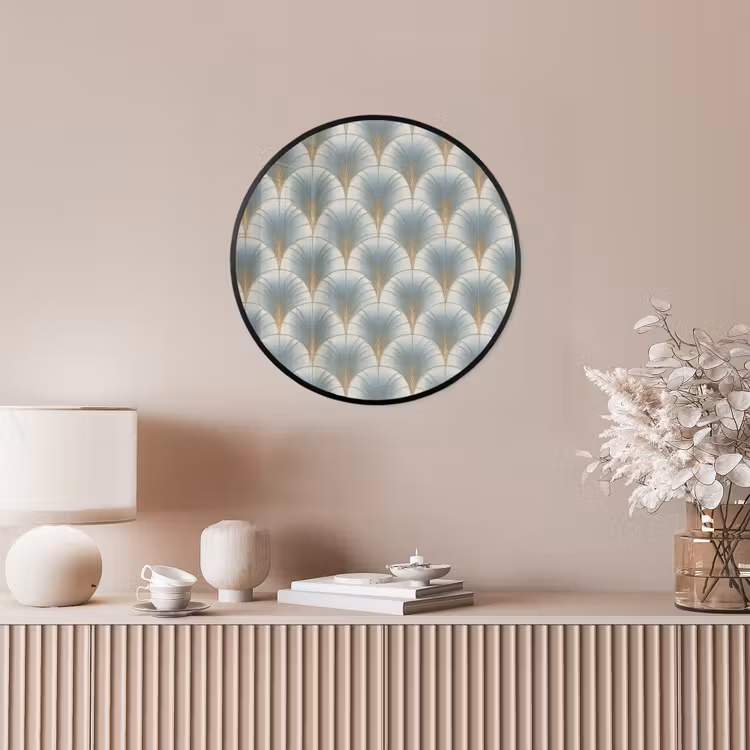 Waaier - Klassiek - Blauw Fotolijst rond zonder passe partout klein 856 -sfeer3