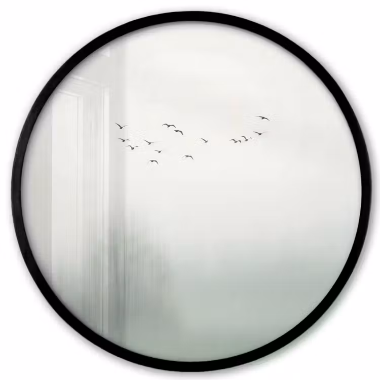 Vogel - Vlucht - Natuur - Minimalistisch Fotolijst rond zonder passe partout klein -3d