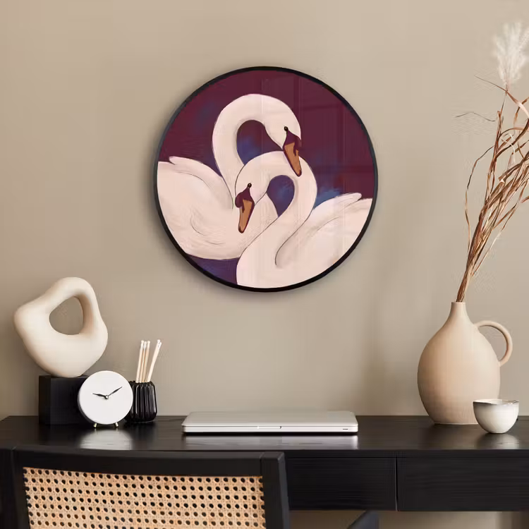 Vogel - Koppel - Liefde - Abstract - Wit Fotolijst rond zonder passe partout klein -sfeer1