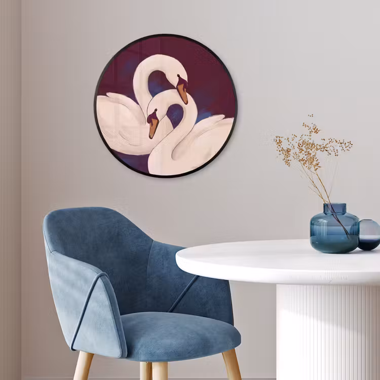Vogel - Koppel - Liefde - Abstract - Wit Fotolijst rond zonder passe partout klein -sfeer2