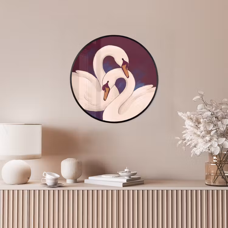 Vogel - Koppel - Liefde - Abstract - Wit Fotolijst rond zonder passe partout klein -sfeer3