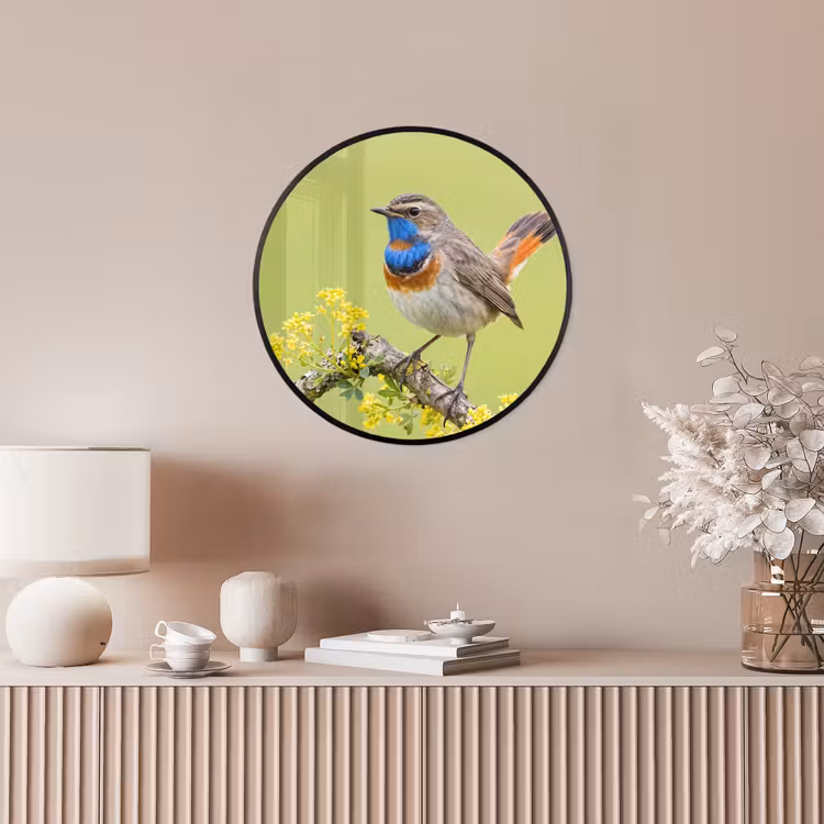 Vogel - Tak - Natuur - Kleurrijk Fotolijst rond zonder passe partout klein -sfeer3
