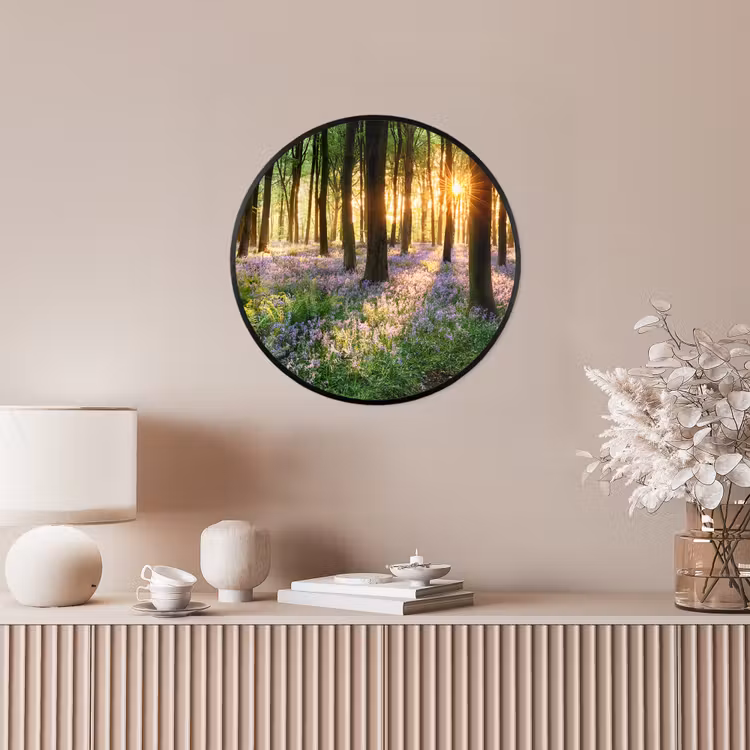 Bos - Bloemen - Lavendel - Zon - Paars - Natuur Fotolijst rond zonder passe partout klein -sfeer3
