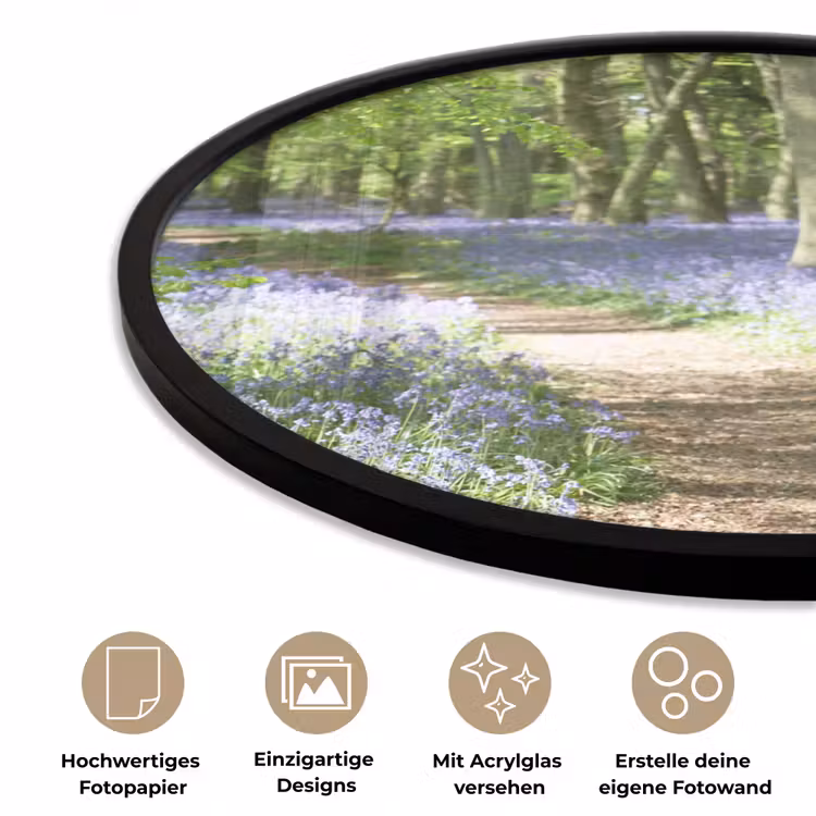 Bos - Pad - Bloemen - Paars - Groen - Natuur Fotolijst rond zonder passe partout klein -closeup_DE