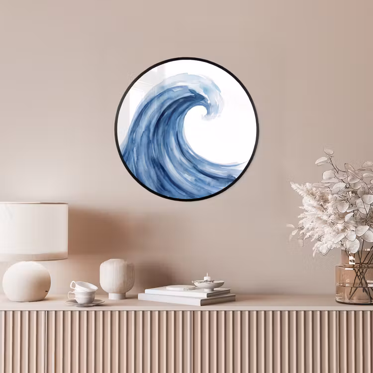 Water - Beweging - Natuur - Modern - Blauw Fotolijst rond zonder passe partout klein -sfeer3