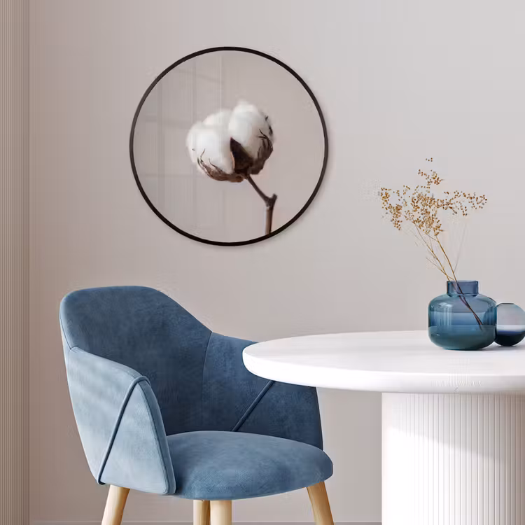 Katoenbol - Minimalistisch - Wit Fotolijst rond zonder passe partout klein -sfeer2