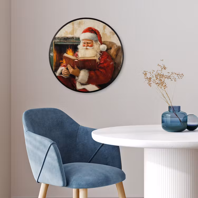 Kerst - Kerstman - Winter - Open Haard Fotolijst rond zonder passe partout klein -sfeer2