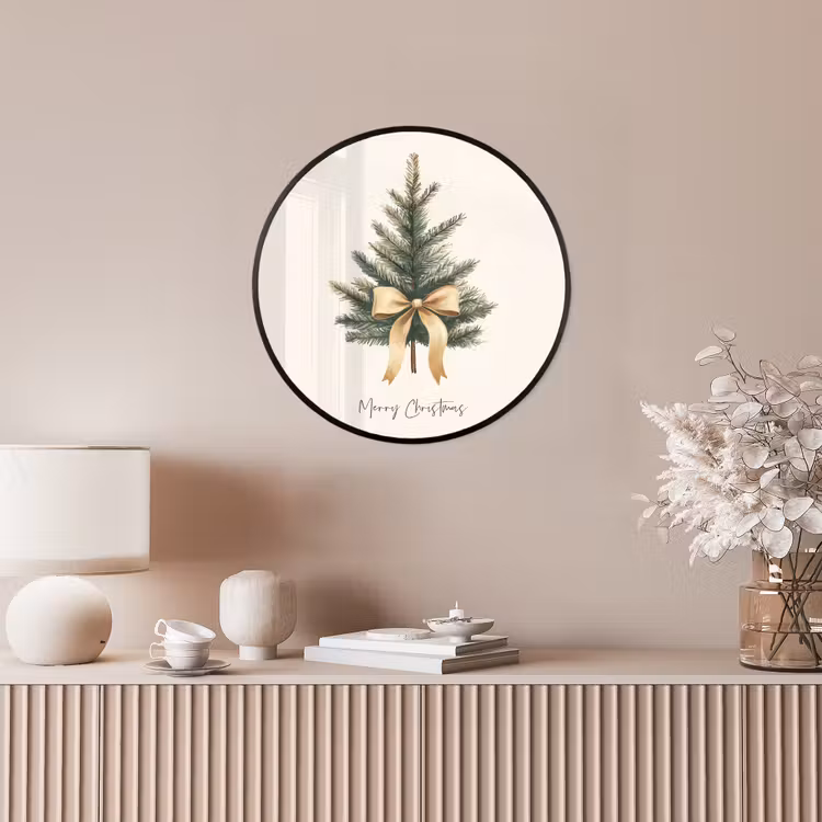 Kerstboom - Kerst - Merry Christmas - Beige Fotolijst rond zonder passe partout klein -sfeer3