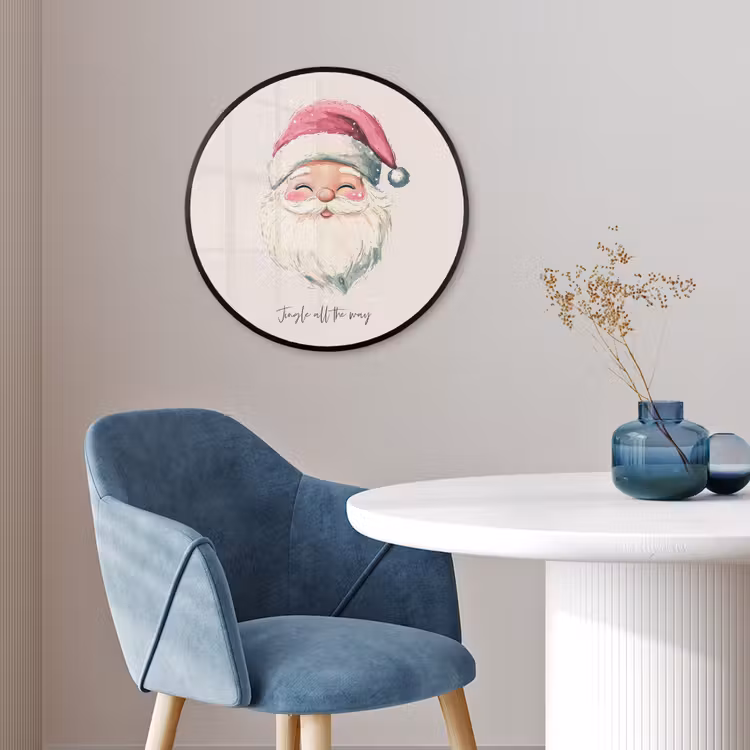 Kerstman - Kerst - Quote - Beige Fotolijst rond zonder passe partout klein -sfeer2
