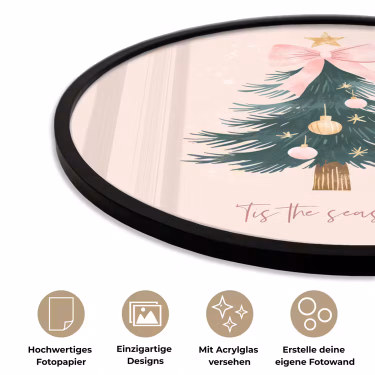 Christmas Season - Kerst - Kerstboom - Roze Fotolijst rond zonder passe partout klein -closeup_DE
