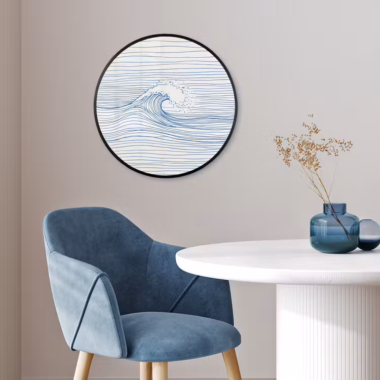 Golf - Brekende - Natuur - Minimalistisch - Blauw Fotolijst rond zonder passe partout klein -sfeer2