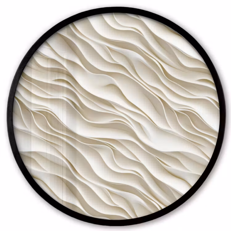 Golven - Wit - Minimalistisch Fotolijst rond zonder passe partout klein 856 -3d