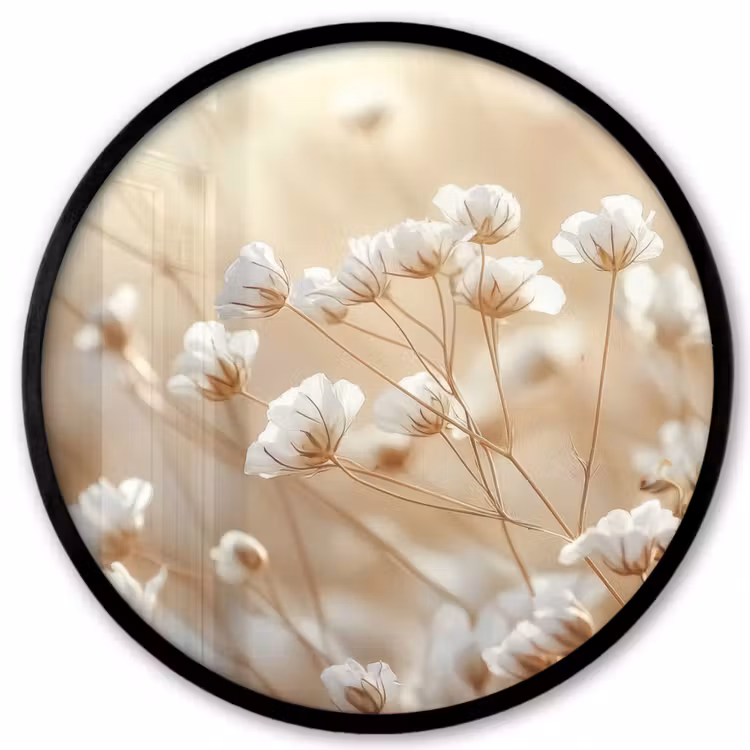 Wilde - Bloemen - Wit Fotolijst rond zonder passe partout klein -3d