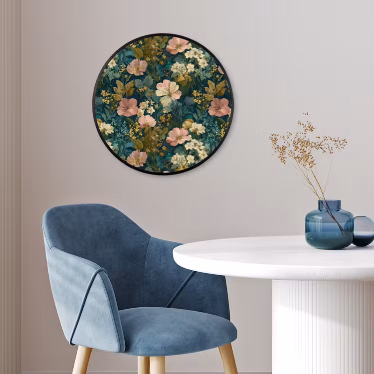 Wilde bloemen - Botanisch - Patroon - Roze - Romantisch Fotolijst rond zonder passe partout klein 856 -sfeer2