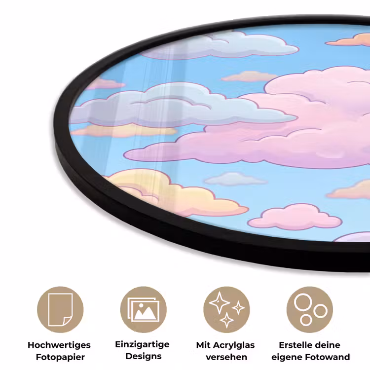 Wolk - Lucht - Natuur - Illustratie - Pastel Fotolijst rond zonder passe partout klein -closeup_DE