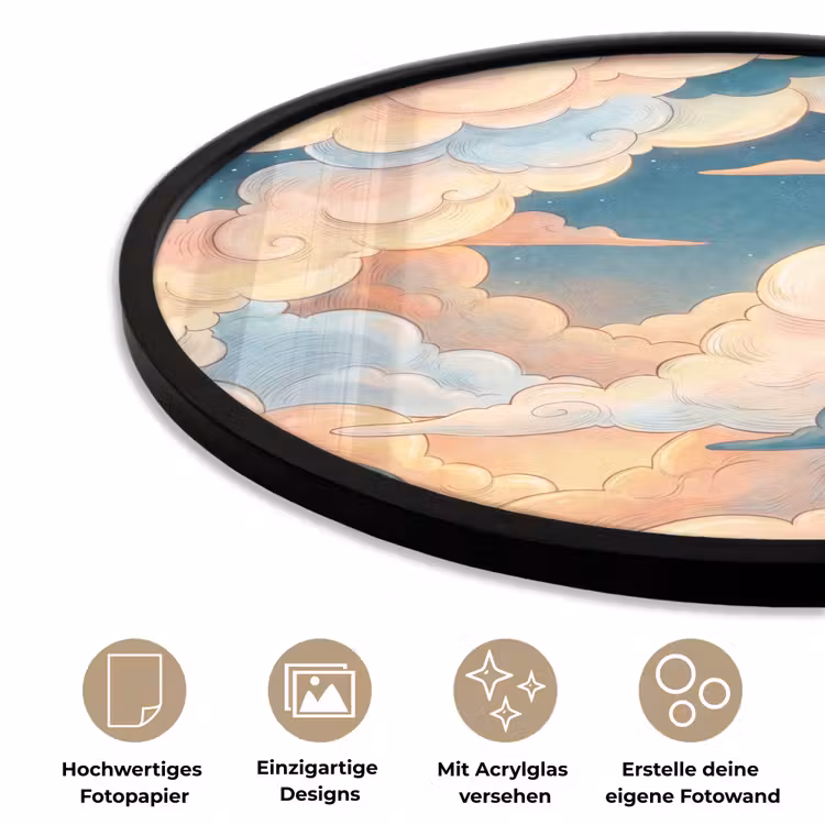 Wolk - Lucht - Natuur - Illustratief - Oranje Fotolijst rond zonder passe partout klein -closeup_DE