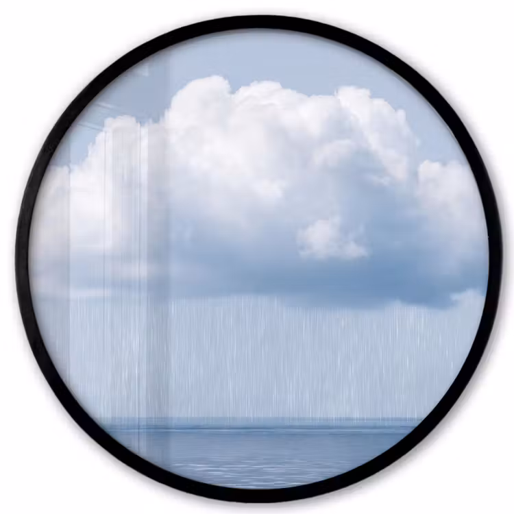 Poster im Rahmen Rund - Wolke – Regen – Natur - Wolk - Regen - Natuur Fotolijst rond zonder passe partout klein