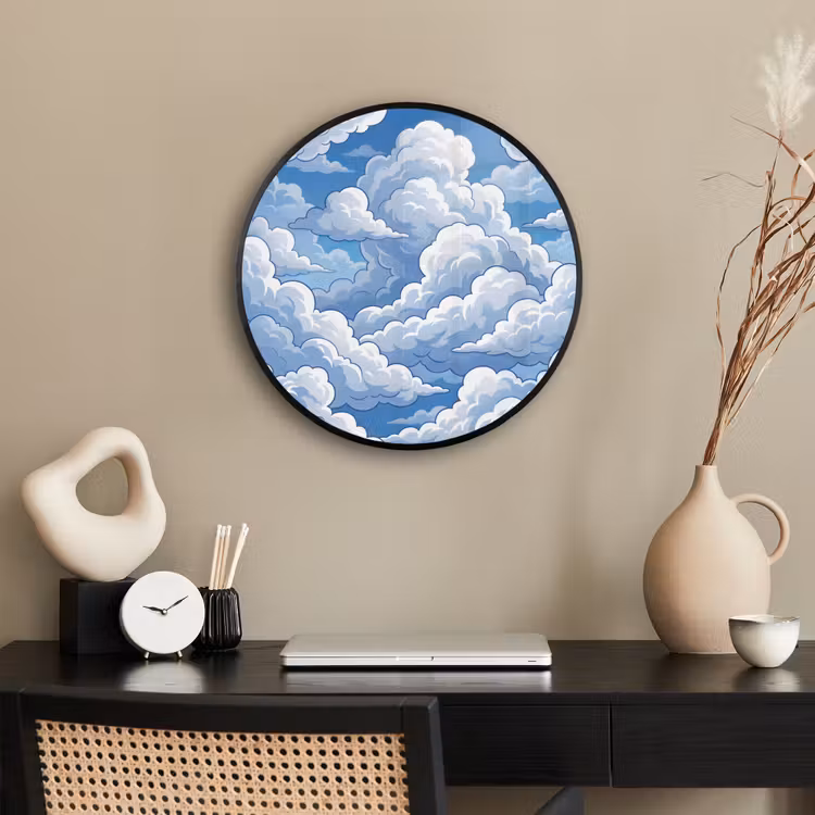 Wolken - Hemel - Abstract - Wit Fotolijst rond zonder passe partout klein -sfeer1
