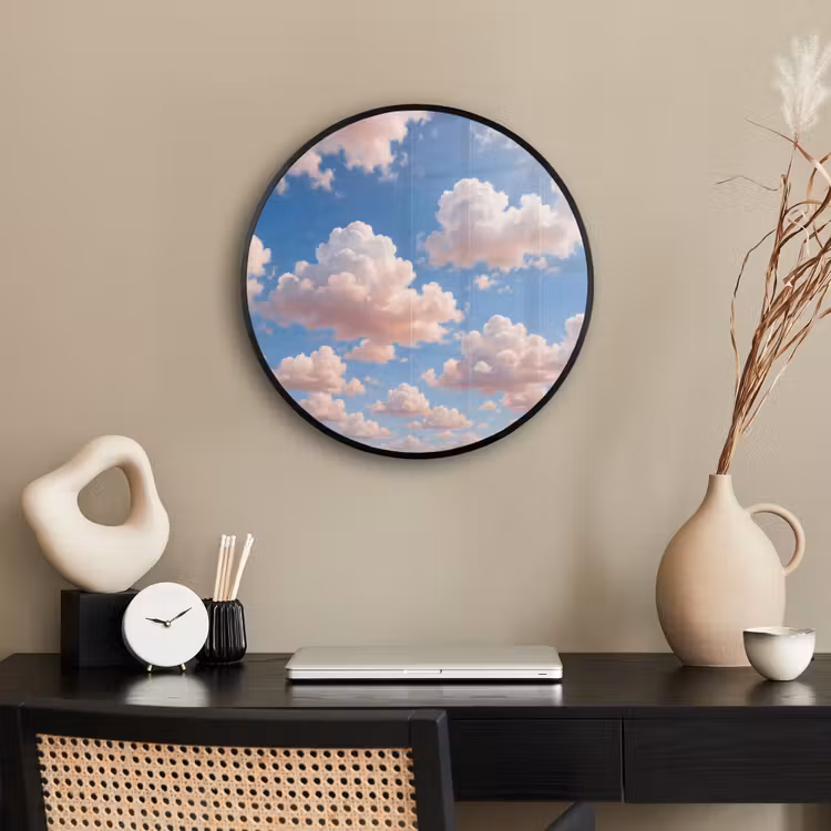 Wolken - Hemel - Natuur - Licht - Blauw Fotolijst rond zonder passe partout klein -sfeer1