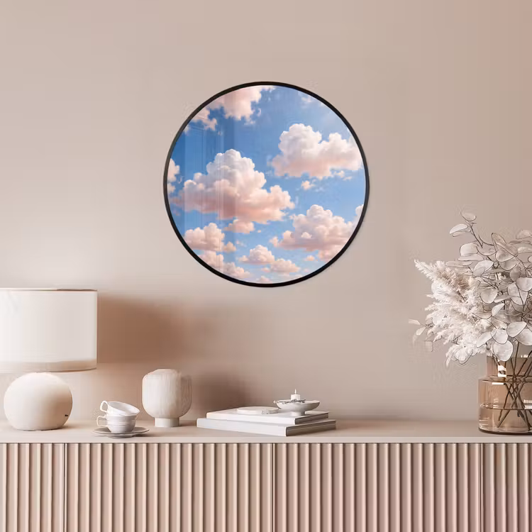 Wolken - Hemel - Natuur - Licht - Blauw Fotolijst rond zonder passe partout klein -sfeer3